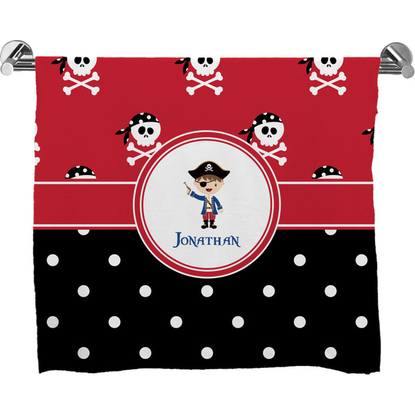 Custom Pirate & Dots Bath Towel (Personalized)