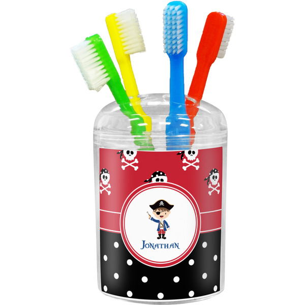 Custom Pirate & Dots Toothbrush Holder (Personalized)