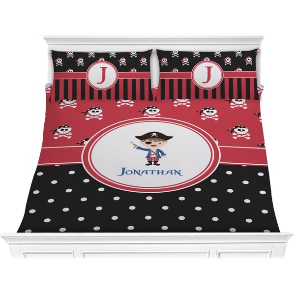 Custom Pirate & Dots Comforter Set - King (Personalized)