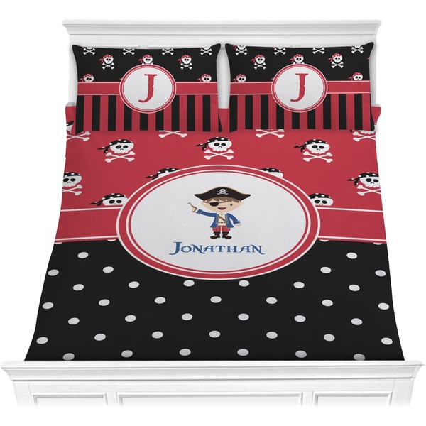 Custom Pirate & Dots Comforter Set - Full / Queen (Personalized)