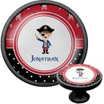 Pirate & Dots Cabinet Knob (Black) (Personalized)