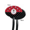 Pirate & Dots Black Plastic 7" Stir Stick - Single Sided - Oval - Front & Back