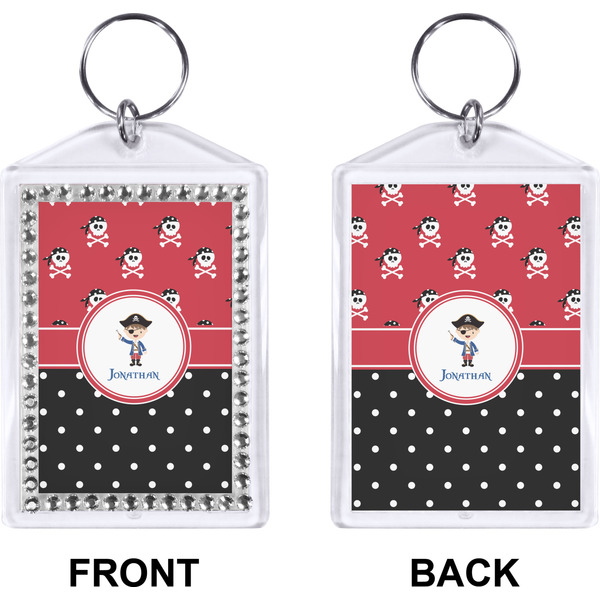 Pirate & Dots Bling Keychain (Front + Back)