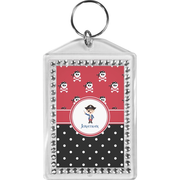 Custom Pirate & Dots Bling Keychain (Personalized)