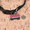 Pirate & Dots Bone Shaped Dog ID Tag - Small - In Context