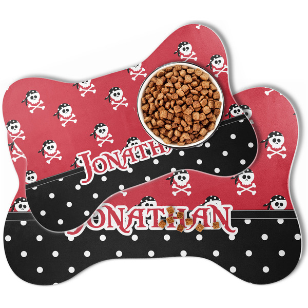 Pirate & Dots Bone Shaped Dog Mats - MAIN