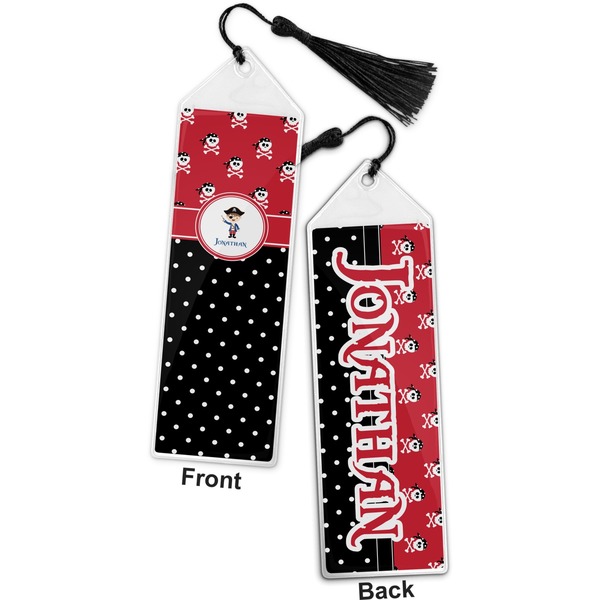 Pirate & Dots Bookmark with tassel - Front and Back