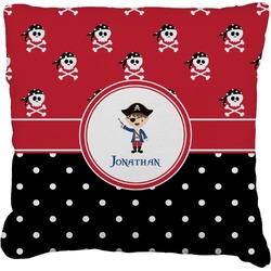 Pirate & Dots Faux-Linen Throw Pillow 18" (Personalized)