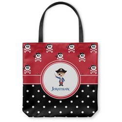 Pirate & Dots Canvas Tote Bag - Large - 18"x18" (Personalized)