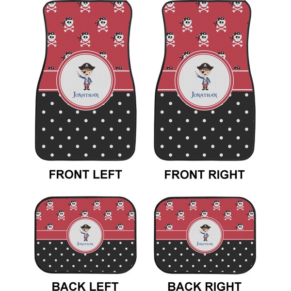 Pirate & Dots Car Floor Mats Set (2F + 2B)