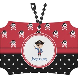 Pirate & Dots Rear View Mirror Ornament (Personalized)