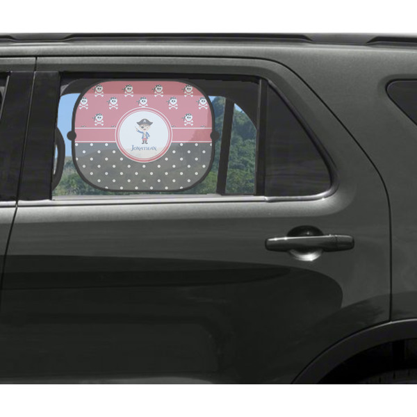 Pirate & Dots Car Sun Shade Black - In Car Window