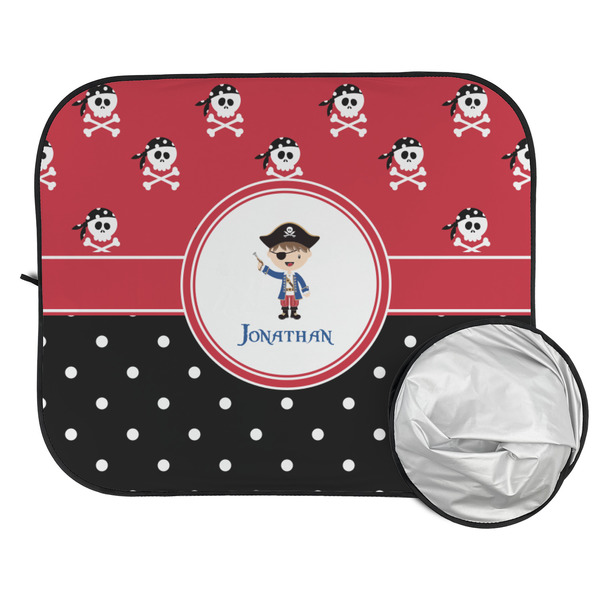 Pirate & Dots Car Sun Shades - FOLDED & UNFOLDED