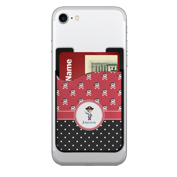 Custom Pirate & Dots 2-in-1 Cell Phone Credit Card Holder & Screen Cleaner (Personalized)