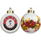 Pirate & Dots Ceramic Christmas Ornament - Poinsettias (APPROVAL)