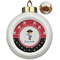 Pirate & Dots Ceramic Christmas Ornament - Poinsettias (Front View)