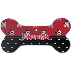Pirate & Dots Ceramic Dog Ornament - Front w/ Name or Text