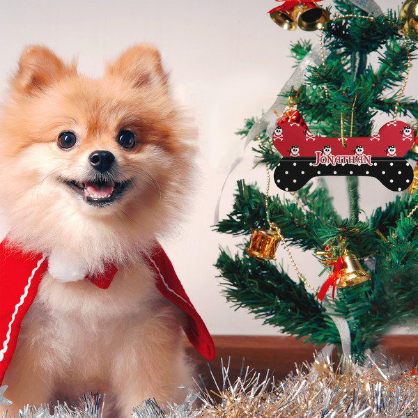 Pirate & Dots Ceramic Flat Ornament - Bone (LIFESTYLE)