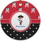 Pirate & Dots Round Ceramic Ornament w/ Name or Text