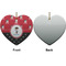 Pirate & Dots Ceramic Flat Ornament - Heart Front & Back (APPROVAL)