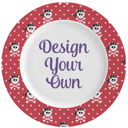 Pirate & Dots Ceramic Dinner Plates (Set of 4) (Personalized)