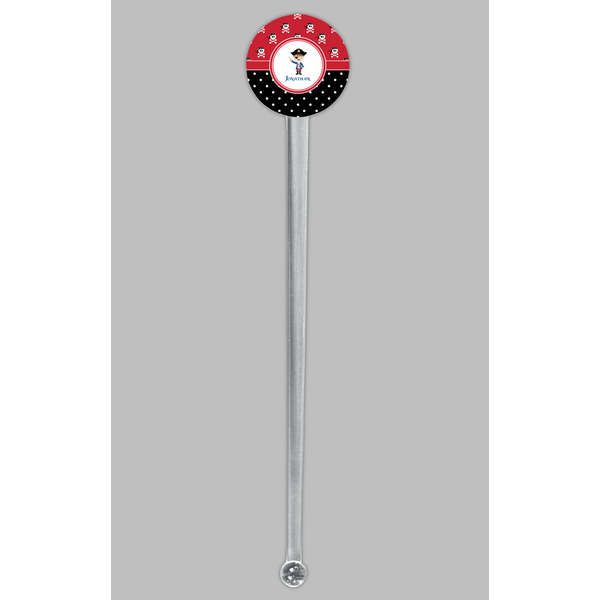 Pirate & Dots Clear Plastic 7" Stir Stick - Round - Single Stick