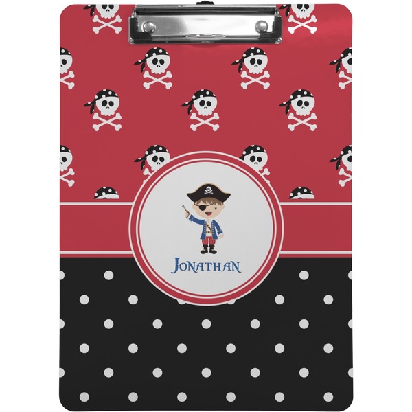Custom Pirate & Dots Clipboard (Letter Size) (Personalized)