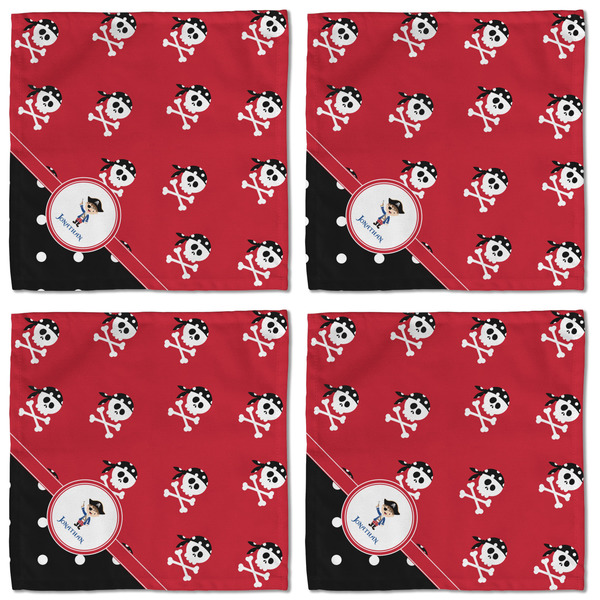 Pirate & Dots Cloth Napkins - Personalized Lunch (APPROVAL) Set of 4