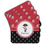 Pirate & Dots Cork Coaster - Set of 4 w/ Name or Text