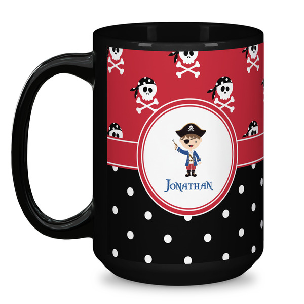 Pirate & Dots Coffee Mug - 15 oz - Black