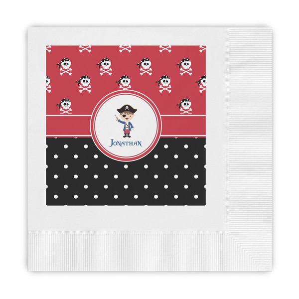 Custom Pirate & Dots Embossed Decorative Napkins (Personalized)