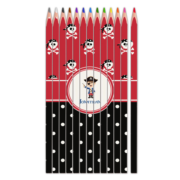 Custom Pirate & Dots Colored Pencils (Personalized)