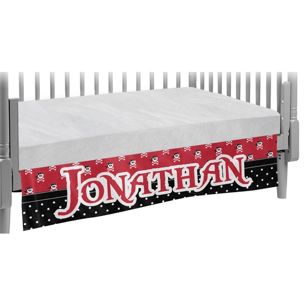 Custom Pirate & Dots Crib Skirt (Personalized)