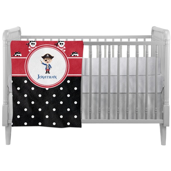 Custom Pirate & Dots Crib Comforter / Quilt (Personalized)