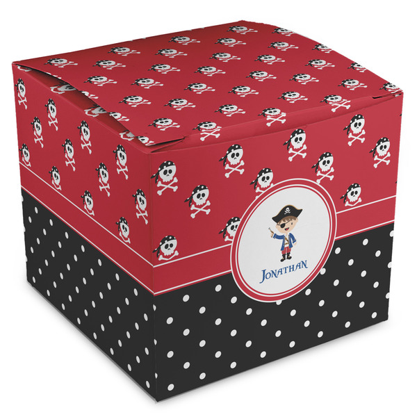 Custom Pirate & Dots Cube Favor Gift Boxes (Personalized)