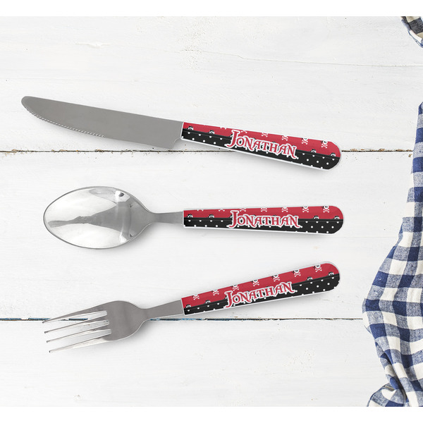 Pirate & Dots Cutlery Set - w/ PLATE
