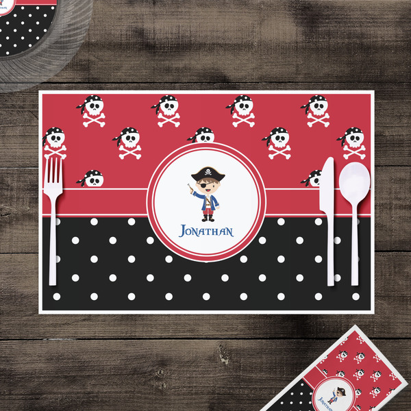 Pirate & Dots Disposable Paper Placemat - In Context