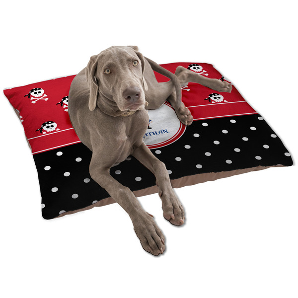 Custom Pirate & Dots Dog Bed - Large w/ Name or Text
