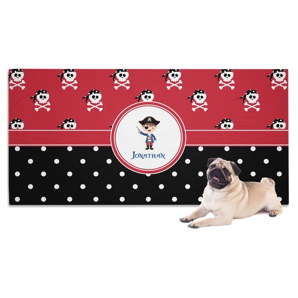 Custom Pirate & Dots Dog Towel (Personalized)