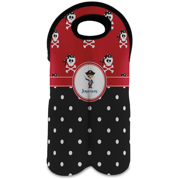 Custom Pirate & Dots Wine Tote Bag (2 Bottles) (Personalized)