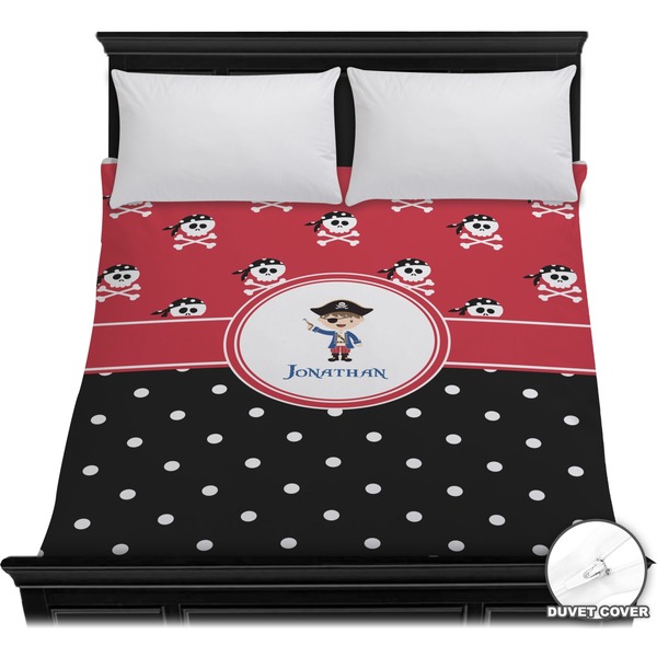 Custom Pirate & Dots Duvet Cover - Full / Queen (Personalized)