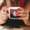 Pirate & Dots Espresso Cup - 6oz (Double Shot) LIFESTYLE (Woman hands cropped)