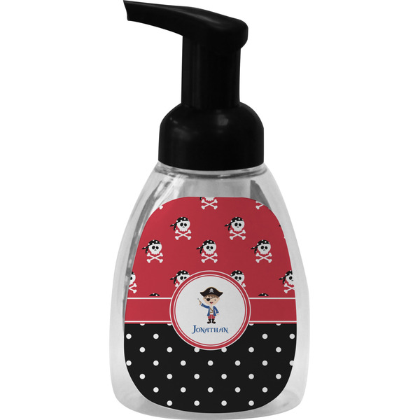 Custom Pirate & Dots Foam Soap Bottle - Black (Personalized)