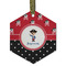 Pirate & Dots Frosted Glass Ornament - Hexagon