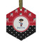 Pirate & Dots Flat Glass Ornament - Hexagon w/ Name or Text
