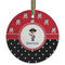 Pirate & Dots Frosted Glass Ornament - Round
