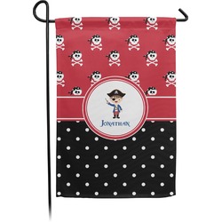 Pirate & Dots Small Garden Flag - Double Sided w/ Name or Text