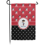 Pirate & Dots Small Garden Flag - Single Sided w/ Name or Text