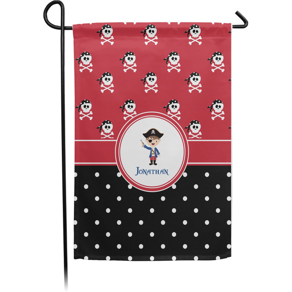 Custom Pirate & Dots Small Garden Flag - Single Sided w/ Name or Text