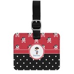 Pirate & Dots Genuine Leather Luggage Tag w/ Name or Text